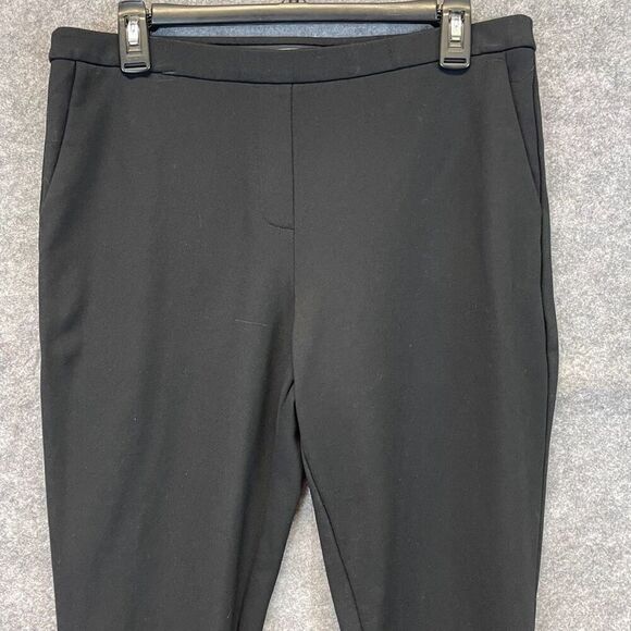 ANTONIO MELANI Trouser Pants Women's Sz 10 Black High Rise Pull-on Ankle Stretch - Picture 2 of 14